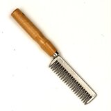 Aluminium Tail Comb - Wooden Handle