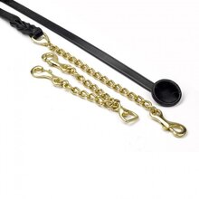 Whitaker Leather Lead Chain In Brass