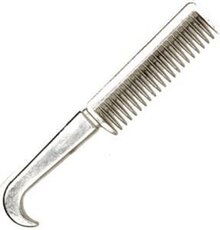 Hoof Pick With Mane Comb - Aluminium