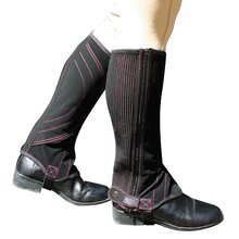 Dublin Easy Care Half Chaps - Childs (Black/Pink)